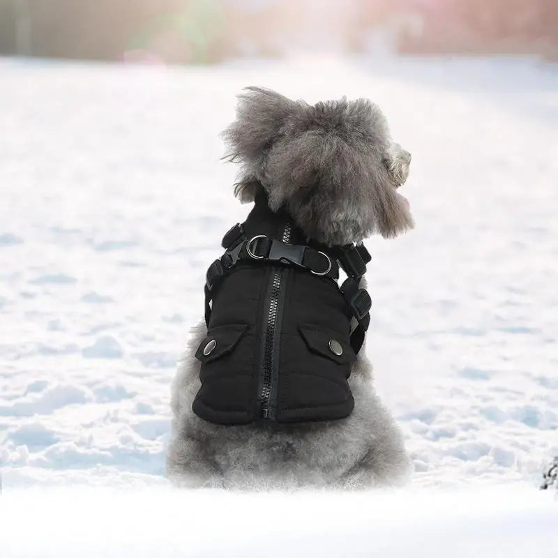 Dog Coat With Harness Waterproof Jackets With Harness And D Rings Zipper Dog Jacket Puppy Coat Small Dog Clothes Dog Coat With