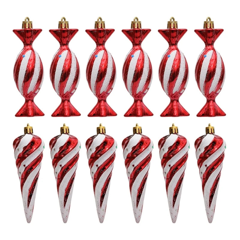 Festival Hanging Candy Cane Christmas Tree Baubles Home Office Decorations