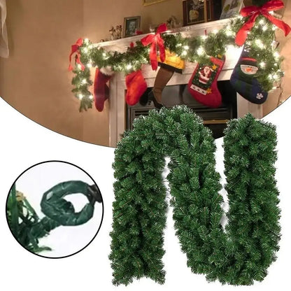 180cm Artificial Plant Christmas Garland With Lights Fir Pine Tree Branch Christmas Decoration Rattan Wreath Vine For Home Decor