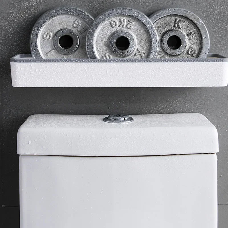 Punch-Free Wall-Mounted Bathroom Storage Rack