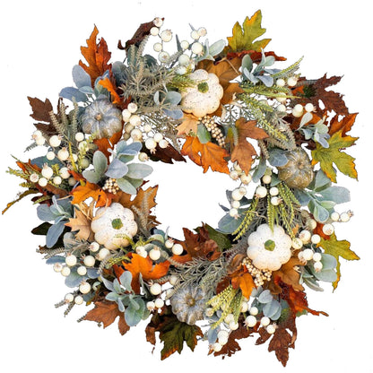 Garland Pendant Autumn Simulation Maple Leaf Wreath Artificial Floral Wall Decoration Creative 45 Cm Plastic Christmas Door Trim