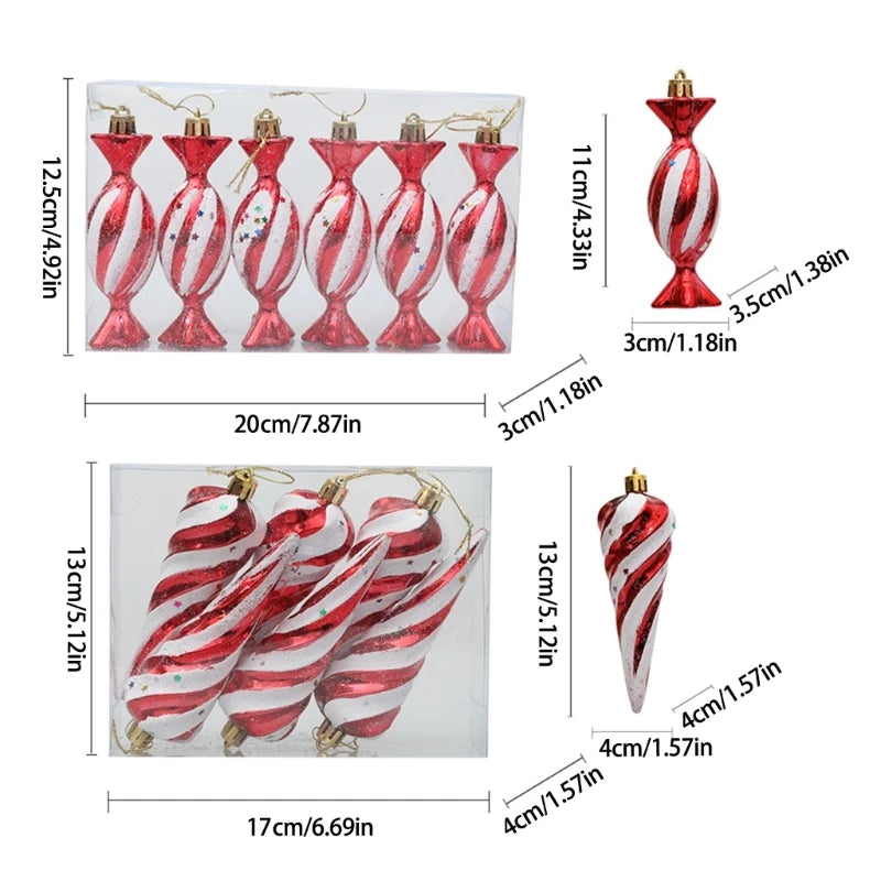 Festival Hanging Candy Cane Christmas Tree Baubles Home Office Decorations