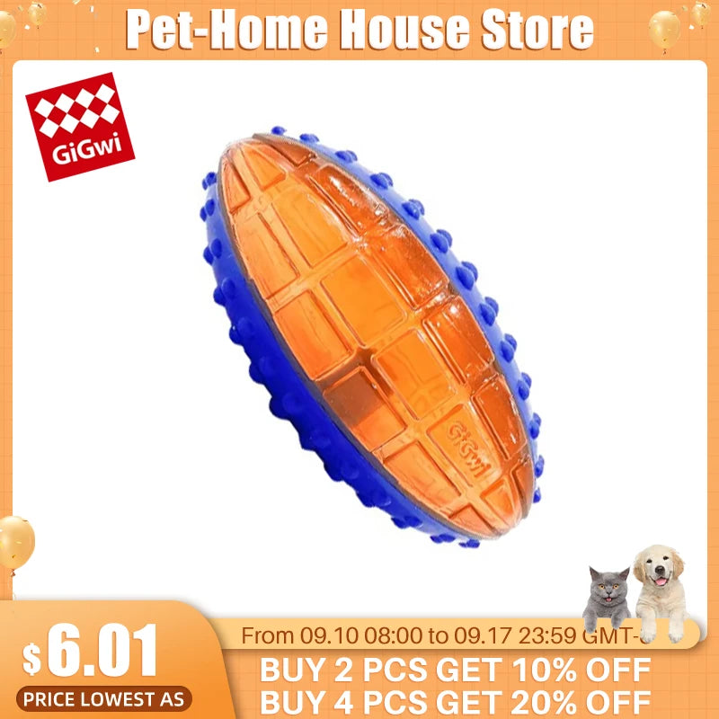 GiGwi Pet Dog Soft Pet Ball Squeaky Toy For Small Large Dog Rugby Tennis Football Basketball Latex Tooth Cleaning Training Toys