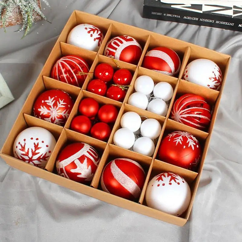 Christmas Ornaments Balls Shatterproof Hangings Tree Balls 44 PCS Christmas Tree Baubles Set Christmas Tree Ornaments For