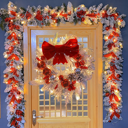 Christmas Wreath Rattan Set Wreaths For Doors New Year Decorations Flower Garland Outdoor Home Decor Christmas Decoration 2024