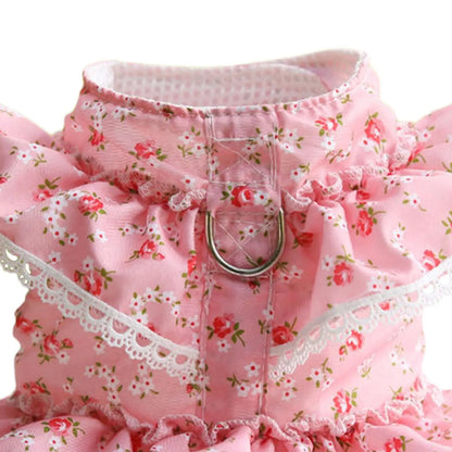 Flower Dog Harness Leash Set Spring Summer Dog Vest Harness Girl Puppy Clothes for Puppy Pet Accessories Pet Kittens Girl Dogs