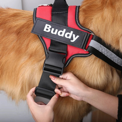 Dog Harness Vest ID Patch Customized Reflective Breathable Adjustable Pet Harness For Small Large Dogs NO PULL