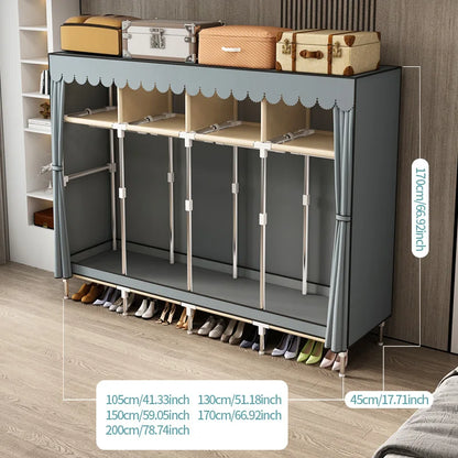 Durable Wardrobe with Dustproof Cover