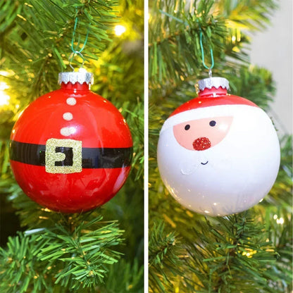 12pcs Christmas Tree Baubles Ball Xmas Bubbles Ball Creative Painted Christmas Pendant Balls Home Party Wedding Tree Decoration