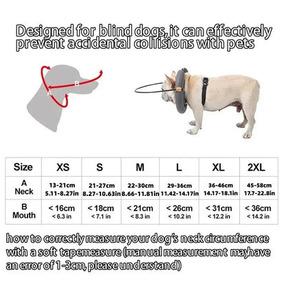 Blind Dog Harness Pet Harness Guiding Device Adjustable for a Custom Fit Protective Build Confidence Pet Anti-Collision Ring