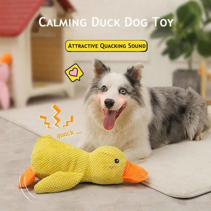 Calming Duck Toy For Aggressive Chewers Squeaky Stuffed Duck Dog Puppy Teething Chew Toys For Indoor Large/Medium/Small Breed