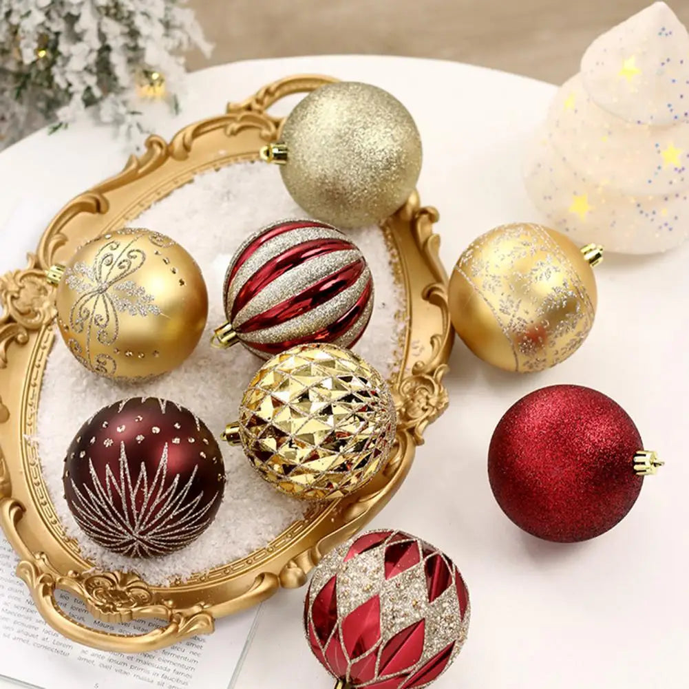 16Pcs 8cm Christmas Xmas Tree Ball Bauble Hanging Home Party Ornament Xmas Tree Decoration Balls Party Hanging Pendant Navidad