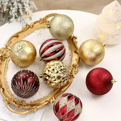 16Pcs 8cm Christmas Xmas Tree Ball Bauble Hanging Home Party Ornament Xmas Tree Decoration Balls Party Hanging Pendant Navidad