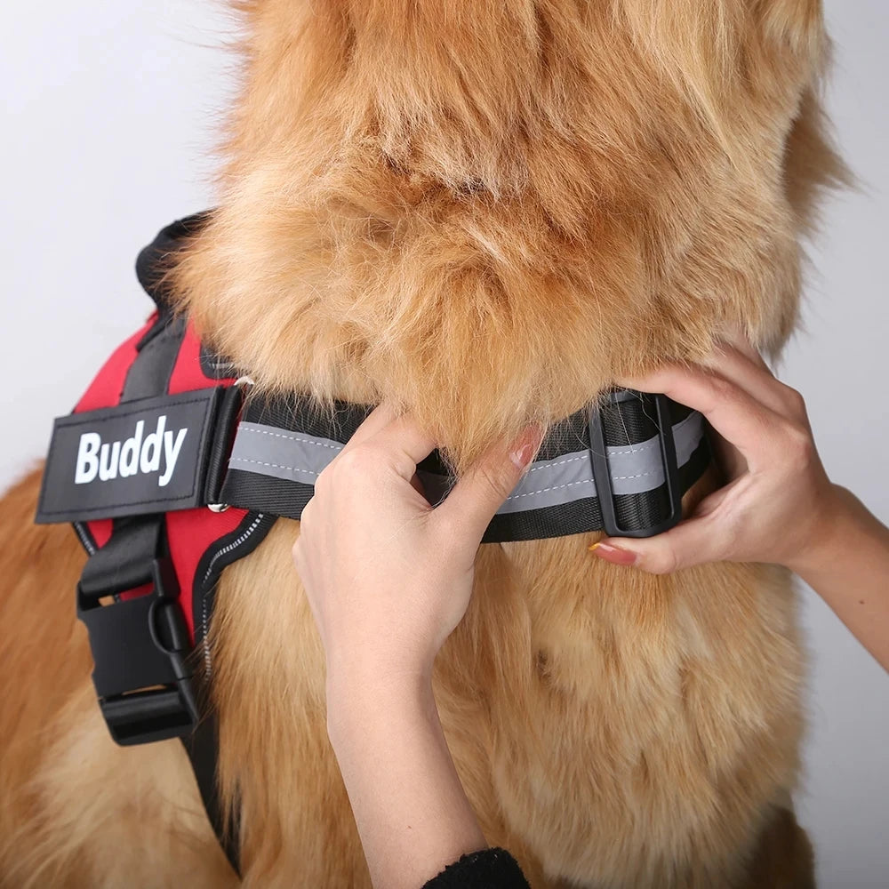 Dog Harness Vest ID Patch Customized Reflective Breathable Adjustable Pet Harness For Small Large Dogs NO PULL