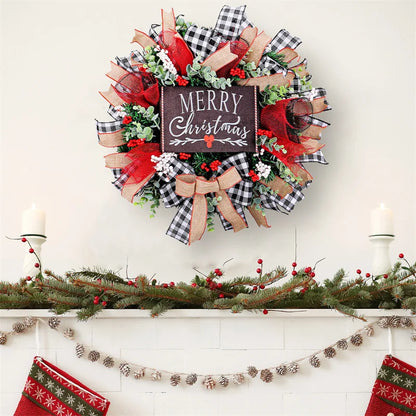 Christmas Door Wreath Artificial Garland Wreaths Xmas Hanging Pendants Ornament Window Wall Merry Christmas Decorations For Home