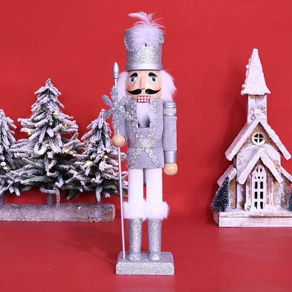 Xmas Crafts Nutcracker Nordic Christmas Decoration New Year Birthday Gifts Kids Ornaments Baubles Puppet Home Decor Accessories